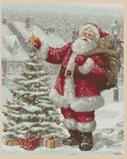 Santa and Christmas Tree Counted Cross Stitch Chart No. 4-550B 