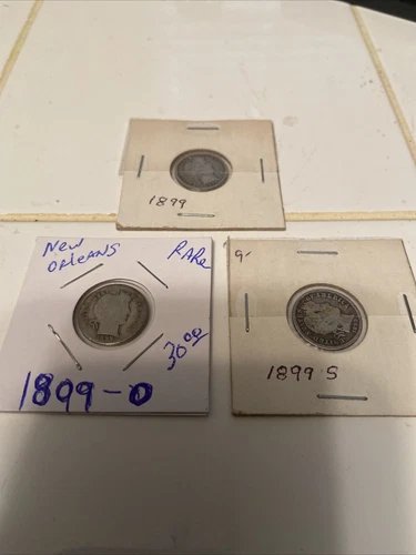 1899-o barber dime 1899 p 1899 s (3) Coins As Seen
