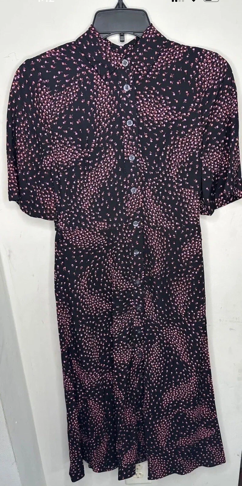 Camicia donna Kate Spade multicolore 4 prato cintura schiena fumè nuova con etichette $368