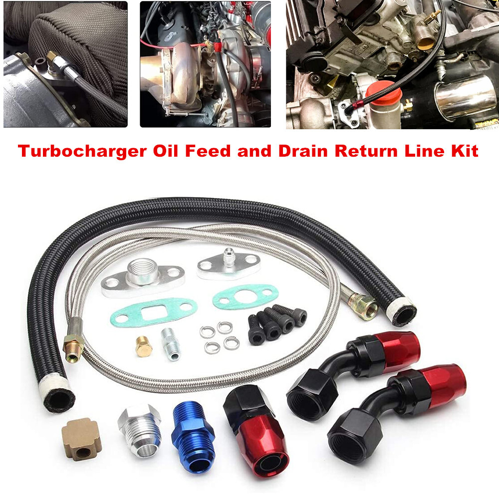 LTI 36" Universal Turbo Oil Feed Line Kit - 1/8 NPT To -4AN For T3/T4 Turbochargers-967836