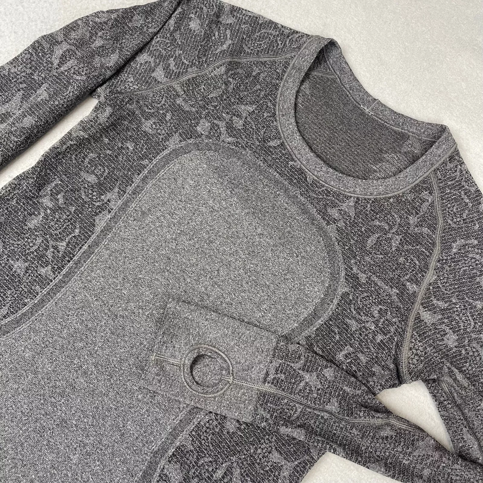 lululemon floral lace swiftly tech long sleeve crew shirt