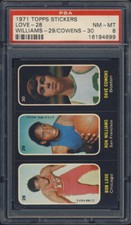1971 Topps Trios Stickers Love Williams Cowens PSA 8