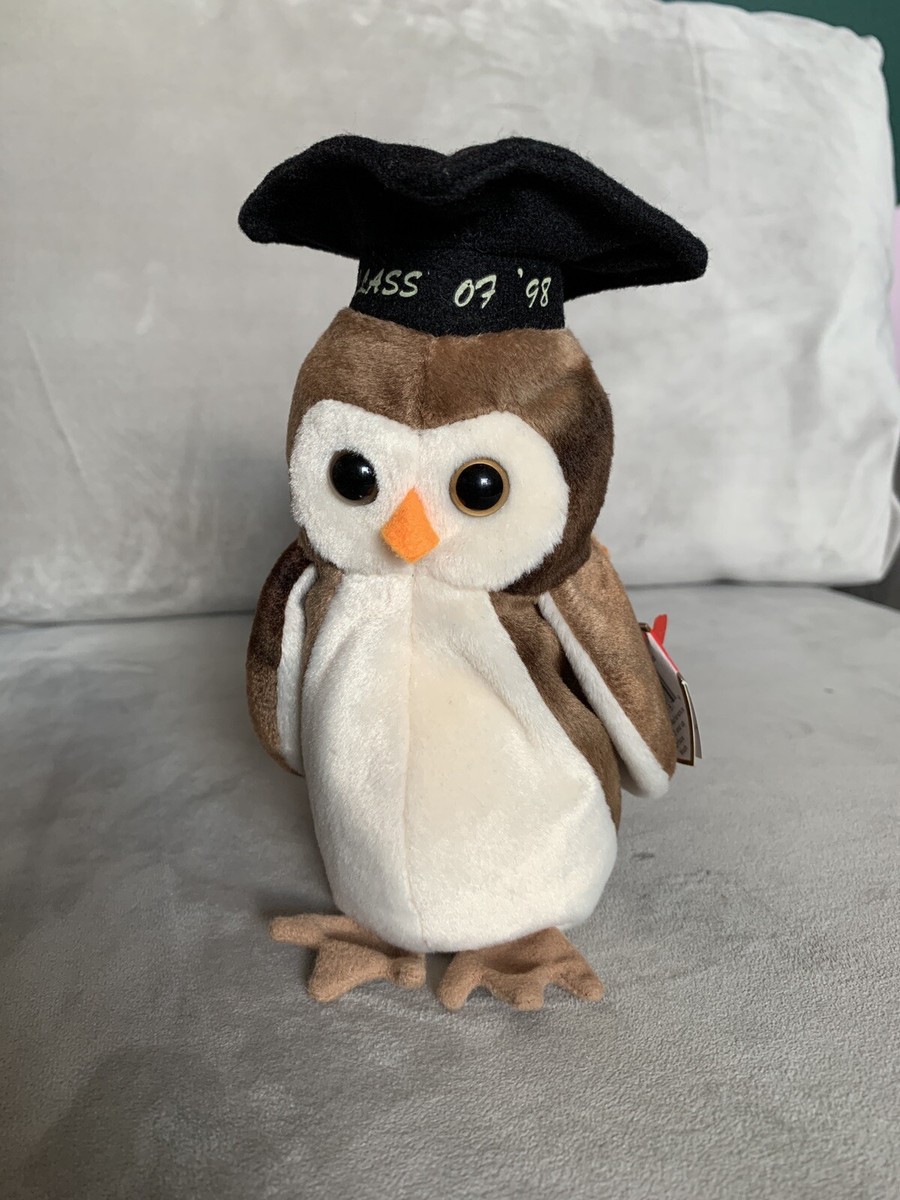 Ty Wise the Owl Beanie Baby Class of 07 1998 Very Rare with Multiple Errors