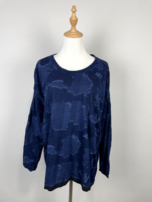 G-Star Raw Blue Denia Oversize Round Neck Women's Sweater Pullover Sz L
