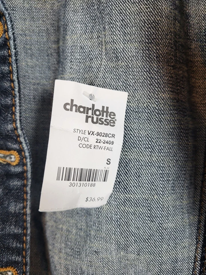 Chaqueta Jean Casa de Muñecas Niñas S Corta Corta ¡NUEVA CON ETIQUETAS! Denim azul desgastado informal Foto 4 de 4