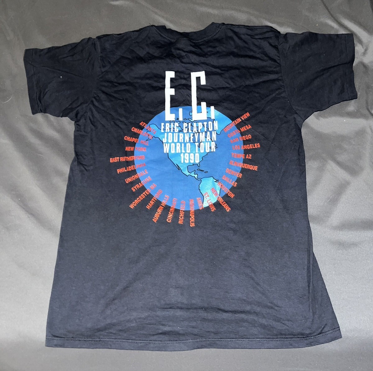 MINT Vintage Eric Clapton Concert T-Shirt Journeyman World Tour