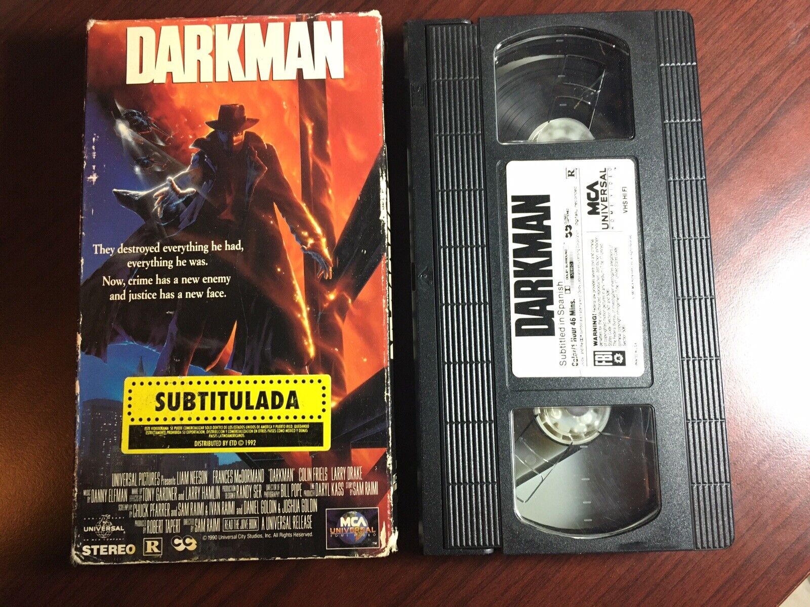 Rare VHS Darkman Subtitulada en Espanol Subtitled in Spanish OOP