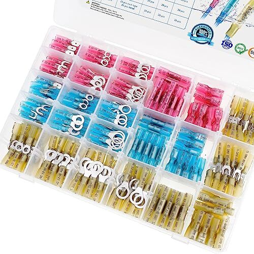TICONN 500Pcs Heat Shrink Wire Connectors, Waterproof Automotive Marine 