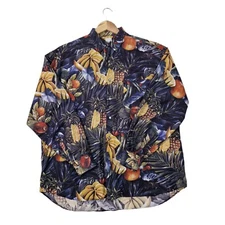 Paul Smith Mens Shirt XL Tropical Fruit Print Vintage 16.5" Collar RARE