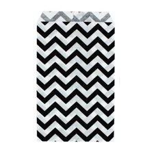 100Pc Flat Black Bags Jewelry Gift Bags Party Bags Chevron Black  Bags 100Pc