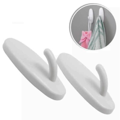 2 x selbstklebende Haken Wandaufhänger Mehrzweck klebend Badezimmer Schlüssel Mantel