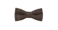 Gascoigne Wool Tweed Bow Tie Brown Olive Men's Pre-Tied