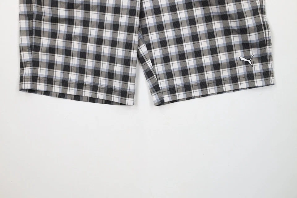 Puma Golf Cell Mens 30 Checkered Plaid Rickie Fowler Golfing Chino Shorts Plaid - Image 4 of 4
