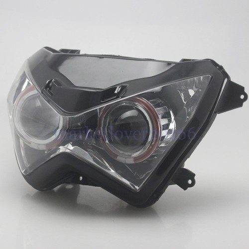 Motor Front Headlight Assembly Red Angel Eye For Kawasaki Z250 Z300 Z800 2013-16 - Picture 13 of 22