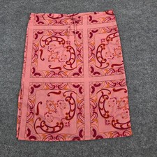 Vintage Johnathan Martin Size L 90s Y2K Red Pink Paisley Midi Boho Skirt