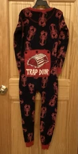 Lazy One Lobster Pajamas Sz 8 Long John “Trap Door” Back Flap Red Button Up Boys