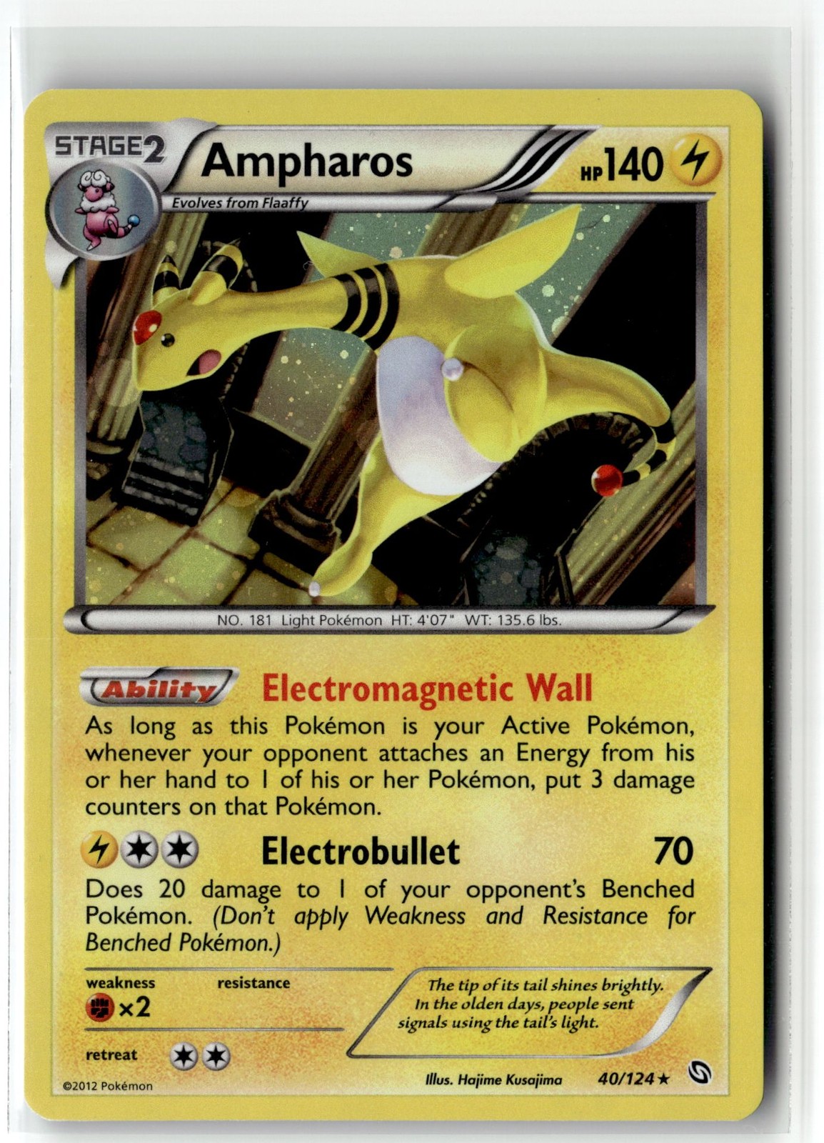 Ampharos ⭐️ 40/124 Holo Rare Dragons Exalted 2012 Pokemon NM