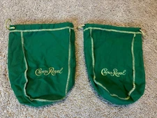 Crown Royal Whisky 2 Drawstring Bags Green Gold