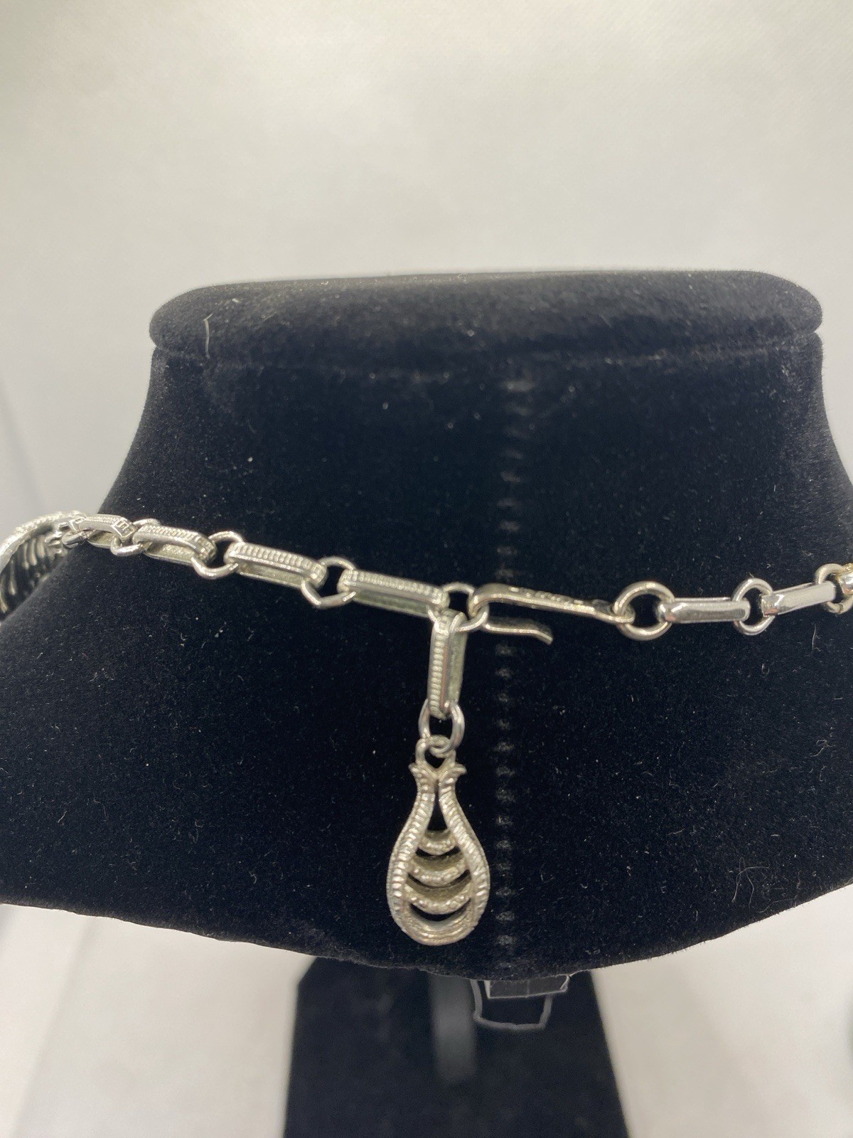 Signed Coro Silver Link Panel Necklace 1960’s App… - image 5