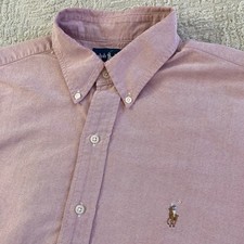 Vintage Polo Ralph Lauren Oxford Shirt Men  s Large Red OCBD 90s Preppy Ivy Style