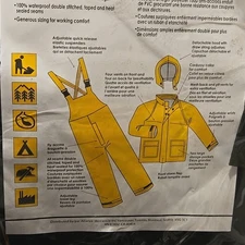 OPEN ROAD Rip Stop 150D 100% Waterproof 3 Piece Rainsuit Mens 3XL Green NEW