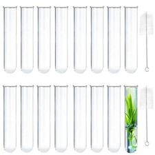 16 Pcs Clear Test Tubes for Plant Propagation 30ml Large Glass Test Tube Bottom