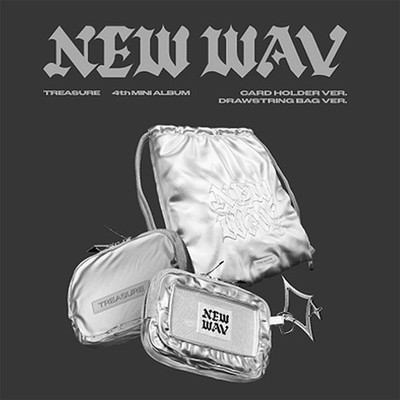 TREASURE [NEW WAV] Album LIMITED EDITION DRAWSTRING BAG+CARD HOLDER 2 Ver SET
