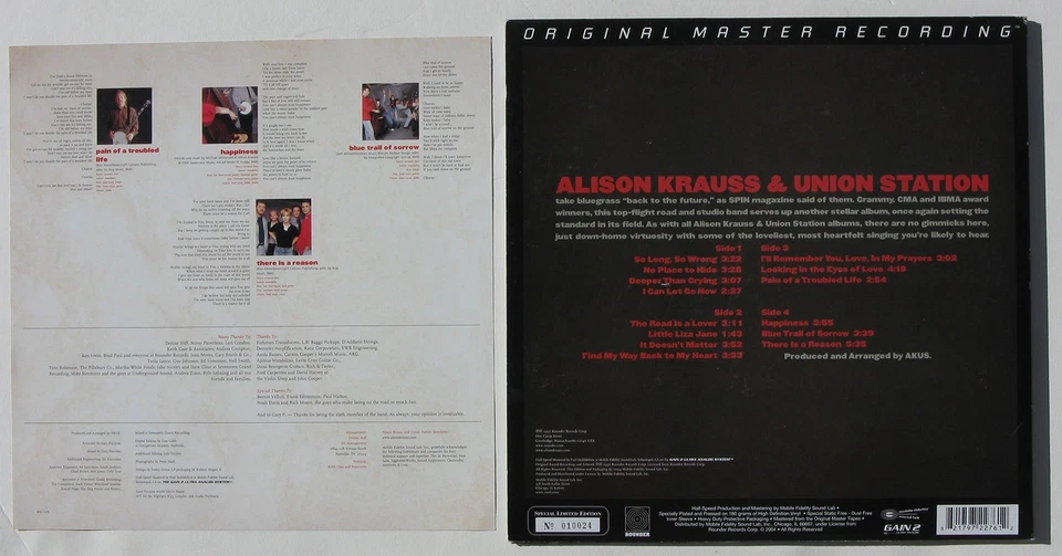 ALISON KRAUSS & UNION STATION So Long So Wrong 2x LP Mobile Fidelity MFSL nm wax - Image 2 of 3