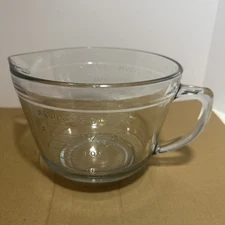 Vintage Anchor Hocking Fire King Clear Glass 2 Quart Measuring Bowl 8 Cups
