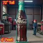 72” Original Vintage Coca Cola Metal Bottle Sign Coke Soda Pop Advertising 6FT