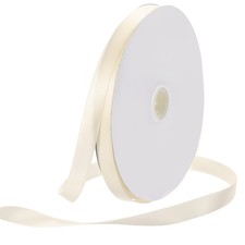 100 Yard Satin Ribbon Thick Double Face Grosgrain Silk Ribbon 0.6"(15mm)/Beige
