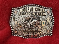 Rodeo X Treme Bullfighting Champion  1978  El Paso Texas  Trophy Buckle  Rare  X70