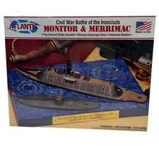 Civil War Battle of the Ironclads Monitor Merrimac Atlantis Plastic Model Kit