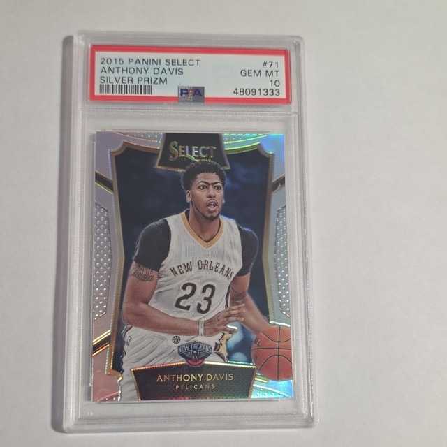 2015-16 Panini Select Silver Prizm Concourse Anthony Davis #71 PSA 10