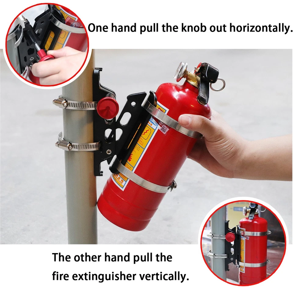 Universal Vehicle Fire Extinguisher Roll Bar Mount Holder for Jeep Wrangler UTV — 第 2/4 张图片