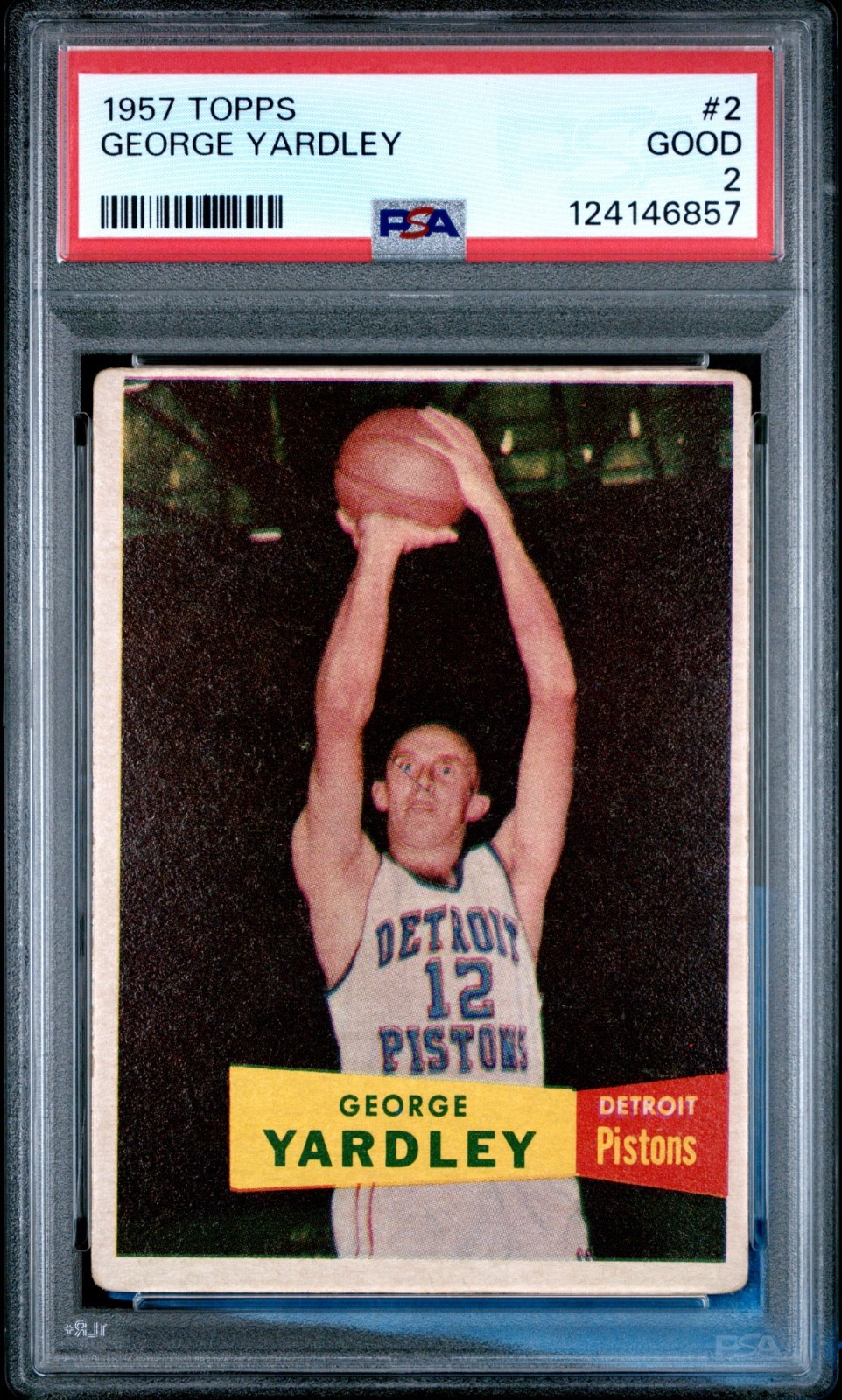 1957 TOPPS #2 GEORGE YARDLEY (ROOKIE) HOF PSA GRADED GOOD 2