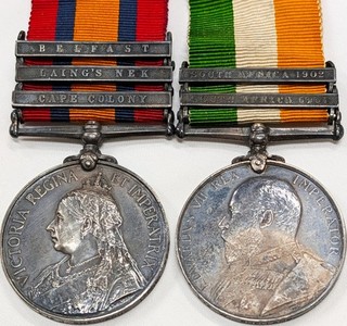 1st BN The Kings Liverpool Regiment Boer War medals 3054 J Shellard served WW1