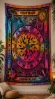Large Hand Tie Dye Astrology Tapestry 200x140cm Boho Mandala Wall Hanging Decor