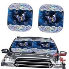 Butterfly Windshield Sun Shade for Women, Butterfly Car Butterfly Blue