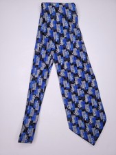 Henry Grethel Mens Formal Necktie 58"Lx3.75"W Blue/Black Neck Tie