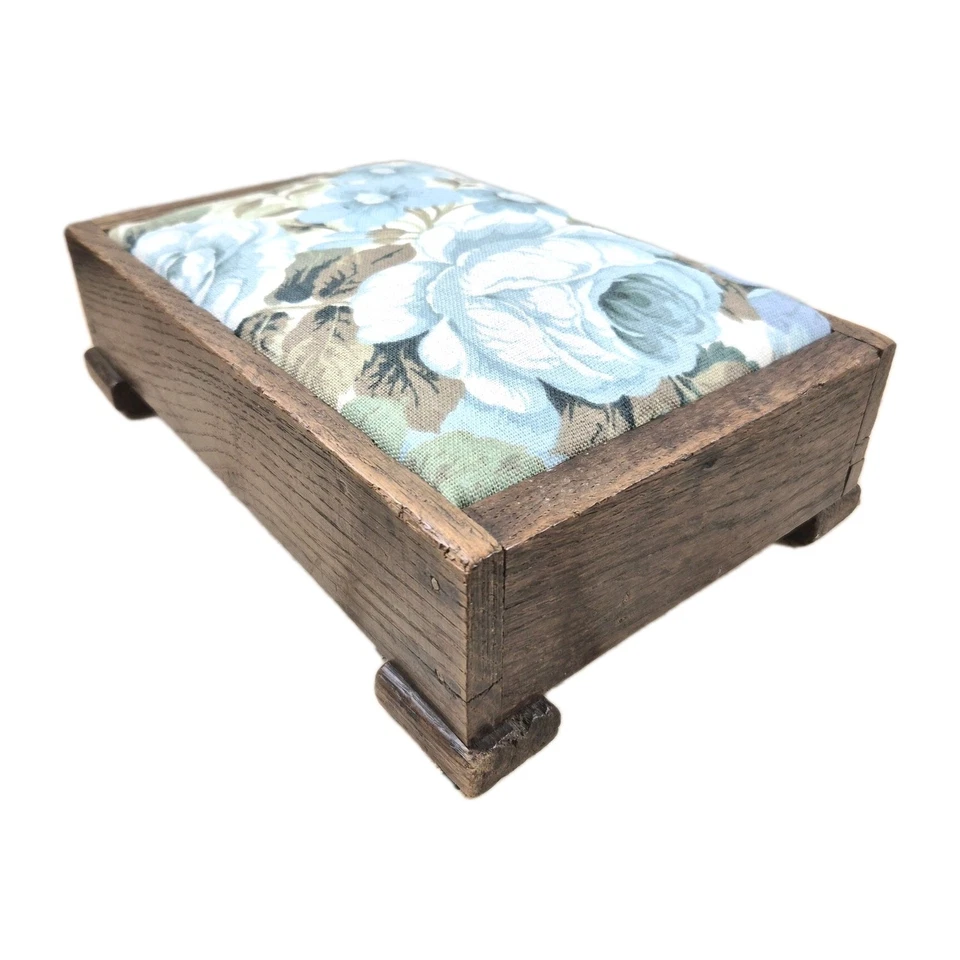 Reposapiés tapizado vintage reposapiés taburete banco puf Foto 4 de 4