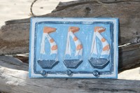 sail Boat Hanger - Rustic Blue Nautical 10 - Nautical Decor sail Boat Hanger - Rustic Blue Nautical 10 - Nautical Decor