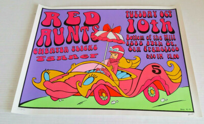 RED AUNTS Gig Poster KOZIK S/N Edition 1995 22.5