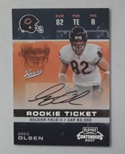 2007 Donruss Playoff Contenders Rookie Ticket Greg Olsen Autograph Bears/Panther