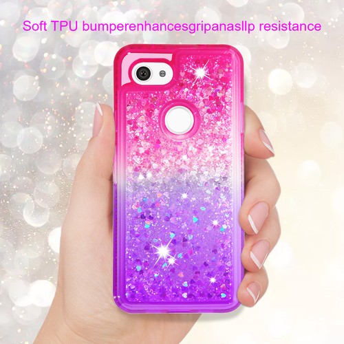 Pixel 3a Hülle, 3a XL Glitzer Case Bunt Fließend Sparkly Bling Diamond für Mädchen - Bild 12 von 25