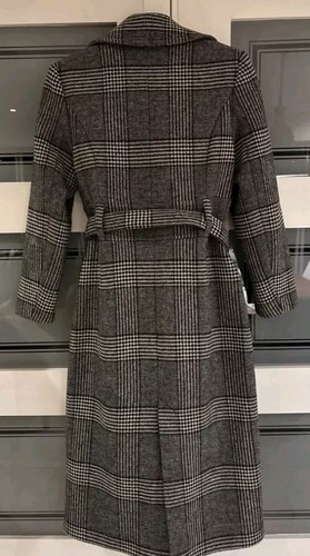 ALEXA CHUNG PENELOPE FAUX PATENT LEATHER-TRIMMED PRINCE OF WALES CHECK COAT 6 2 - Picture 11 of 20