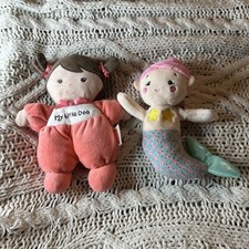 Fisher Price My Little Doll Plush Baby Lovey Brown Pigtails Mermaid Doll