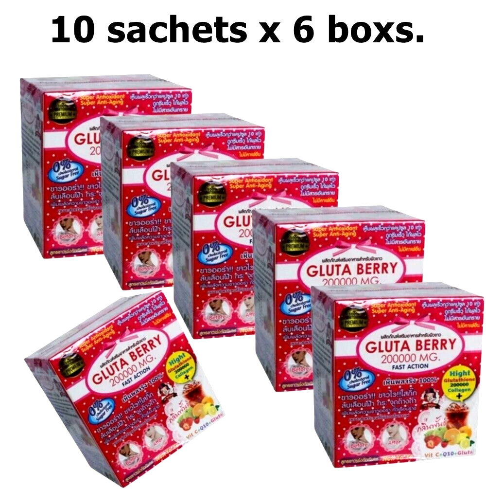 Gluta Berry Q10 Plus Vit C bebida ponche blanco firme piel nutritiva transparente 10 sobres