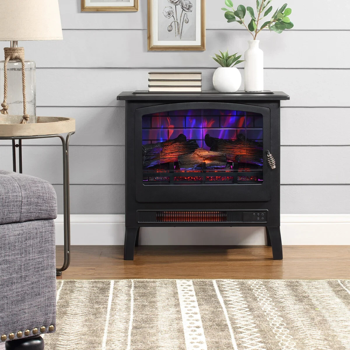 Bayside Furnishings Infrared Electric Fireplace Stove Heater, 3 Colors Flame