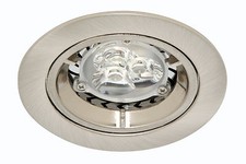 Ceiling Lights GU10 Satin Stainless Brushed Fixed Cast Downlights Twist & Lock